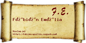Fábián Emília névjegykártya